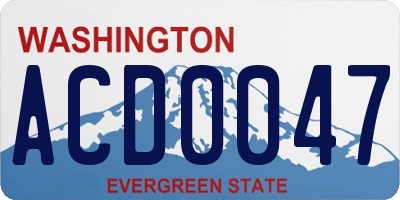WA license plate ACD0047