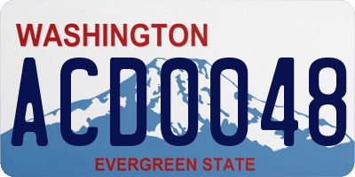WA license plate ACD0048