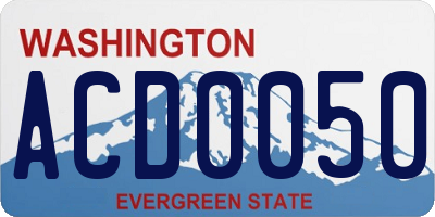 WA license plate ACD0050