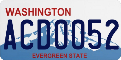 WA license plate ACD0052