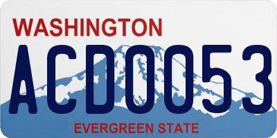 WA license plate ACD0053