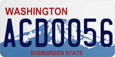 WA license plate ACD0056