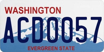 WA license plate ACD0057