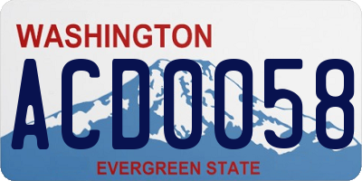 WA license plate ACD0058
