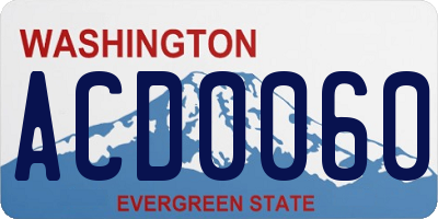 WA license plate ACD0060