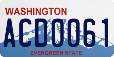 WA license plate ACD0061