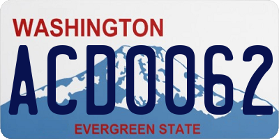 WA license plate ACD0062