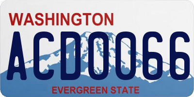 WA license plate ACD0066