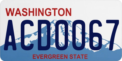 WA license plate ACD0067