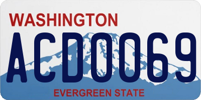 WA license plate ACD0069