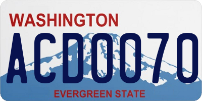 WA license plate ACD0070
