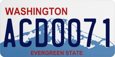 WA license plate ACD0071