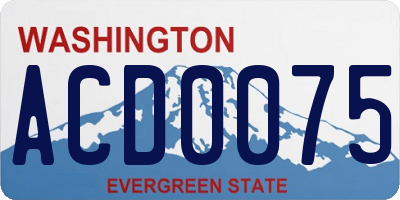 WA license plate ACD0075