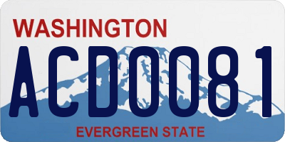 WA license plate ACD0081