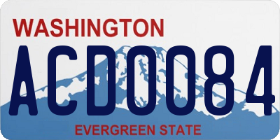 WA license plate ACD0084
