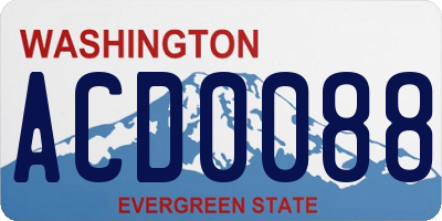 WA license plate ACD0088