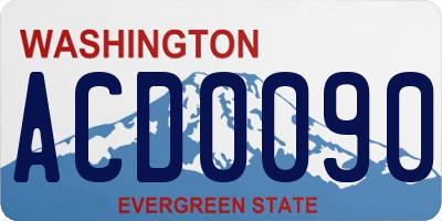 WA license plate ACD0090