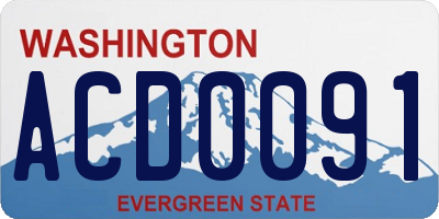 WA license plate ACD0091