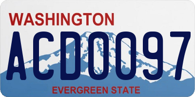 WA license plate ACD0097