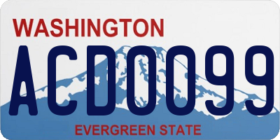 WA license plate ACD0099