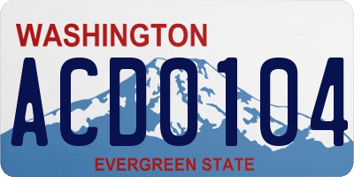WA license plate ACD0104