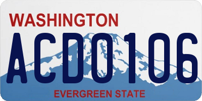 WA license plate ACD0106