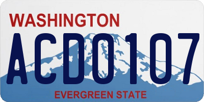 WA license plate ACD0107