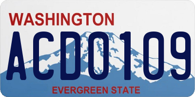 WA license plate ACD0109