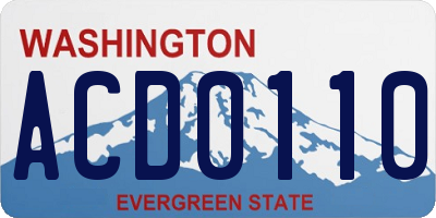 WA license plate ACD0110