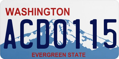 WA license plate ACD0115
