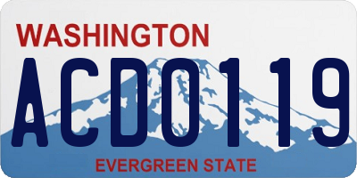 WA license plate ACD0119