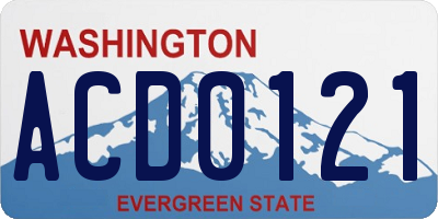 WA license plate ACD0121