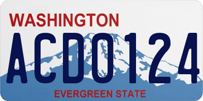 WA license plate ACD0124