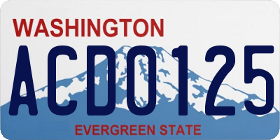 WA license plate ACD0125