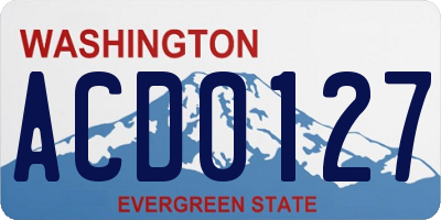 WA license plate ACD0127