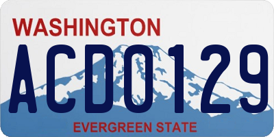 WA license plate ACD0129