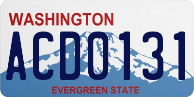 WA license plate ACD0131