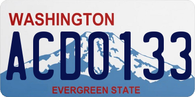 WA license plate ACD0133