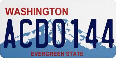 WA license plate ACD0144