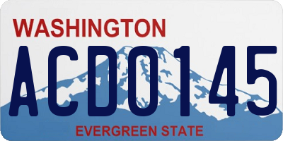WA license plate ACD0145