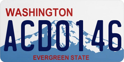 WA license plate ACD0146