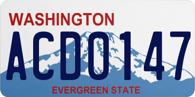 WA license plate ACD0147
