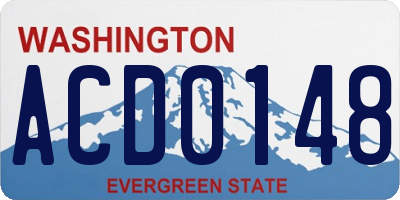 WA license plate ACD0148