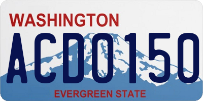 WA license plate ACD0150