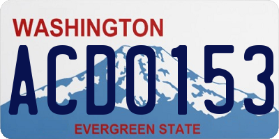 WA license plate ACD0153