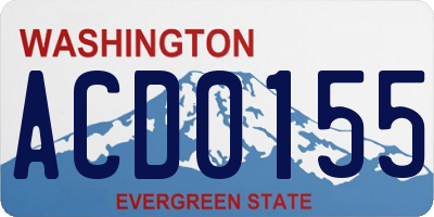 WA license plate ACD0155