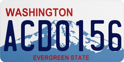 WA license plate ACD0156