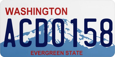 WA license plate ACD0158