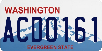 WA license plate ACD0161