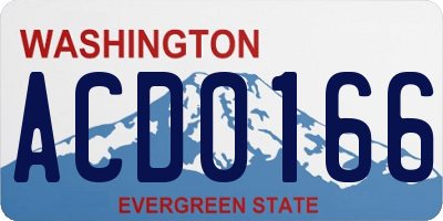 WA license plate ACD0166